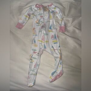 The Beaufort Bonnet Company Pastel Sailboat Kids Footie